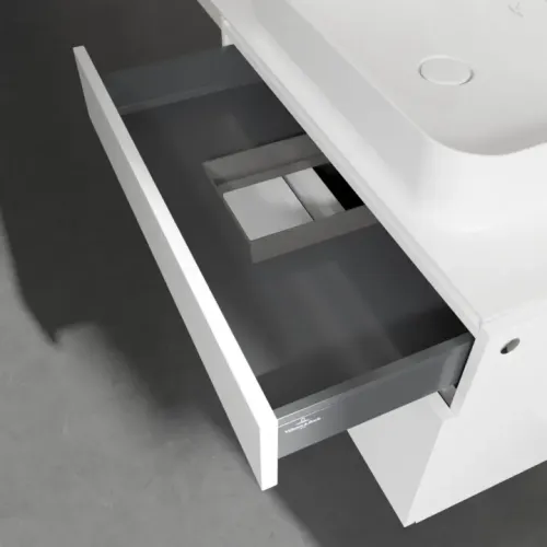 Villeroy & Boch Legato Тумба под раковину, 2 выдвижных ящика, 800 x 550 x 500 mm, Glossy White / Glossy White B75400DH