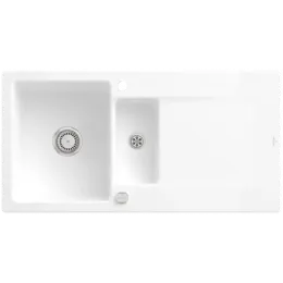 Villeroy & Boch Siluet 60 R Мойка, включая Комплект слива с эксцентриком, выкл TitanCeram, 1000 x 510 mm, Альпийский белый CeramicPlus 333702R1