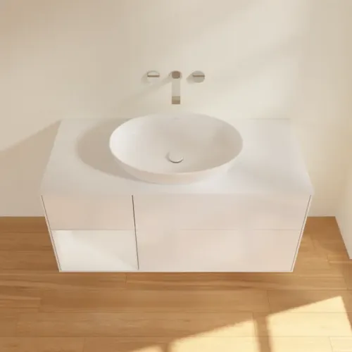 Villeroy & Boch Finion Тумба под раковину, с подсветкой, 3 выдвижных ящика, 1200 x 603 x 501 mm, Glossy White Lacquer / Glossy White Lacquer FA61GFGF