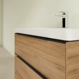 Villeroy & Boch Subway 3.0 Тумба под раковину, с подсветкой, 2 выдвижных ящика, 772 x 576 x 478 mm, Oak Kansas C574L1RH