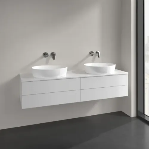 Villeroy & Boch Antao Тумба под раковину, 4 выдвижных ящика, 1600 x 360 x 500 mm, лицевая поверхность без текстурированной отделки, Glossy White Lacquer / Glossy White Lacquer K28010GF