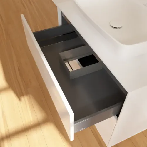 Villeroy & Boch Finion Тумба под раковину, с подсветкой, 2 выдвижных ящика, 800 x 603 x 501 mm, Glossy White Lacquer G75100GF