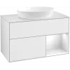 Villeroy & Boch Finion Тумба под раковину, с подсветкой, 2 выдвижных ящика, 1000 x 603 x 501 mm, Glossy White Lacquer / Glossy White Lacquer GA21GFGF