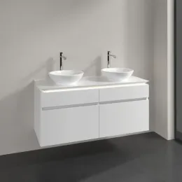 Villeroy & Boch Legato Тумба под раковину, с подсветкой, 4 выдвижных ящика, 1200 x 550 x 500 mm, Glossy White / Glossy White B584L0DH