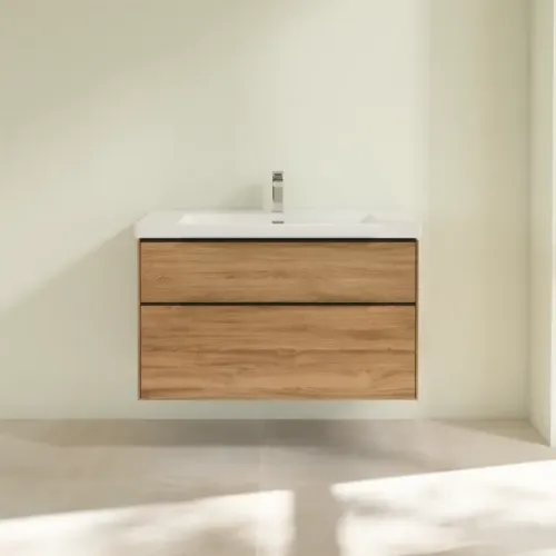 Villeroy & Boch Subway 3.0 Тумба под раковину, 2 выдвижных ящика, 973 x 576 x 478 mm, Oak Kansas C57001RH