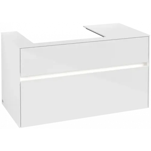 Villeroy & Boch Collaro Тумба под раковину, с подсветкой, 2 выдвижных ящика, 1000 x 548 x 500 mm, Glossy White / Glossy White C017B0DH