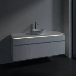 Villeroy & Boch Legato Тумба под раковину, с подсветкой, 5 выдвижных ящиков, 1400 x 550 x 500 mm, Glossy White / Glossy White B586L0DH