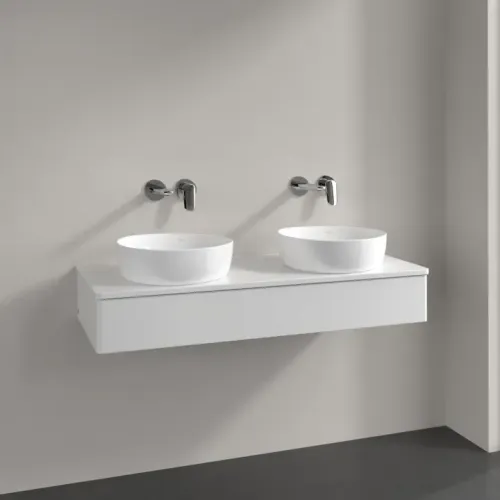 Villeroy & Boch Antao Тумба под раковину, с подсветкой, 1 выдвижной ящик, 1200 x 190 x 500 mm, лицевая поверхность без текстурированной отделки, Glossy White Lacquer / Glossy White Lacquer L13010GF