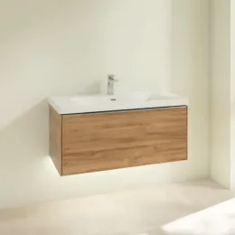 Villeroy & Boch Subway 3.0 Тумба под раковину, с подсветкой, 1 выдвижной ящик, 973 x 429 x 478 mm, Oak Kansas C569L0RH