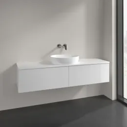 Villeroy & Boch Antao Тумба под раковину, 2 выдвижных ящика, 1600 x 360 x 500 mm, лицевая поверхность без текстурированной отделки, Glossy White Lacquer / Glossy White Lacquer K36010GF