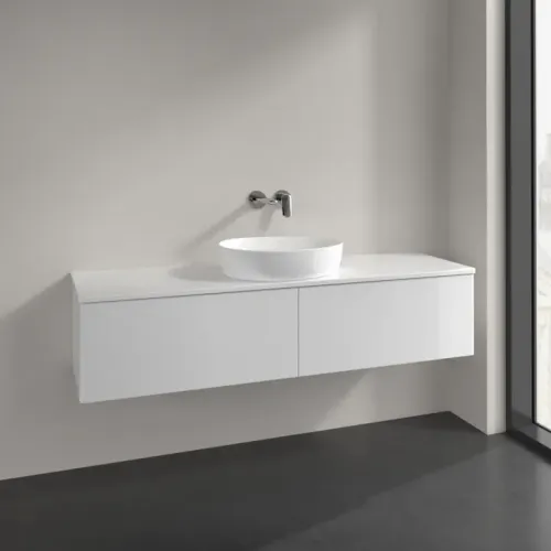 Villeroy & Boch Antao Тумба под раковину, 2 выдвижных ящика, 1600 x 360 x 500 mm, лицевая поверхность без текстурированной отделки, Glossy White Lacquer / Glossy White Lacquer K36010GF