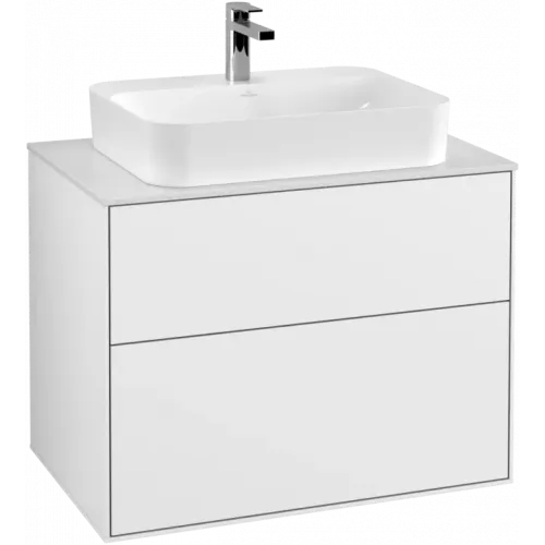 Villeroy & Boch Finion Тумба под раковину, с подсветкой, 2 выдвижных ящика, 800 x 603 x 501 mm, Glossy White Lacquer G34100GF