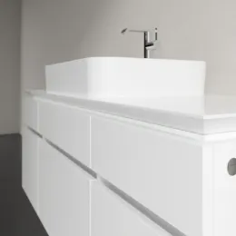 Villeroy & Boch Legato Тумба под раковину, 5 выдвижных ящиков, 1400 x 550 x 500 mm, Glossy White / Glossy White B76000DH