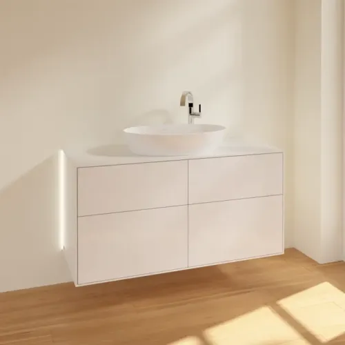 Villeroy & Boch Finion Тумба под раковину, с подсветкой, 4 выдвижных ящика, 1200 x 603 x 501 mm, Glossy White Lacquer G91100GF