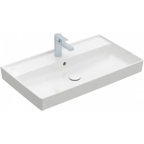 Villeroy & Boch Collaro Pаковина для установки на тумбу, 800 x 465 x 160 mm, Альпийский белый CeramicPlus, с переливом, шлифованный 4A338GR1