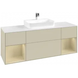 Villeroy & Boch Finion Тумба под раковину, с подсветкой, 4 выдвижных ящика, 1600 x 603 x 501 mm, Silk Grey Matt Lacquer / Silk Grey Matt Lacquer G451HJHJ