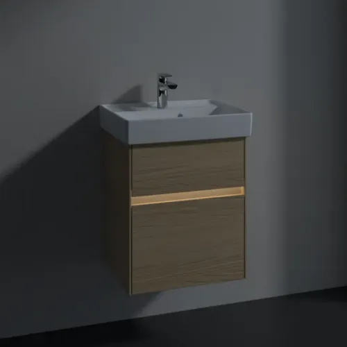 Villeroy & Boch Collaro Тумба под раковину, с подсветкой, 2 выдвижных ящика, 460 x 546 x 374 mm, Nordic Oak C006B0VJ