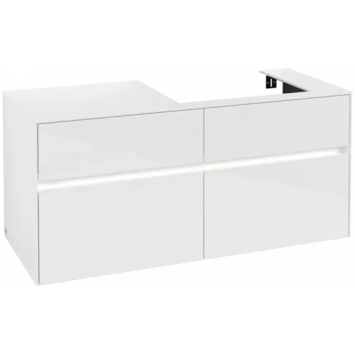 Villeroy & Boch Collaro Тумба под раковину, с подсветкой, 4 выдвижных ящика, 1200 x 548 x 500 mm, Glossy White / Glossy White C083B0DH