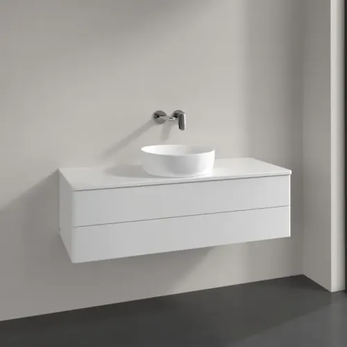 Villeroy & Boch Antao Тумба под раковину, 2 выдвижных ящика, 1200 x 360 x 500 mm, лицевая поверхность без текстурированной отделки, Glossy White Lacquer / Glossy White Lacquer K21010GF