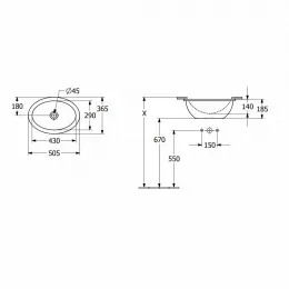 Villeroy & Boch Loop & Friends 4A530001 Встраиваемая раковина 430 mm 4A530001