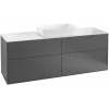 Villeroy & Boch Finion Тумба под раковину, с подсветкой, 4 выдвижных ящика, 1600 x 603 x 501 mm, Silk Grey Matt Lacquer G85100HJ
