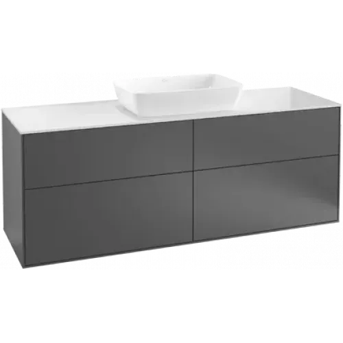 Villeroy & Boch Finion Тумба под раковину, с подсветкой, 4 выдвижных ящика, 1600 x 603 x 501 mm, Silk Grey Matt Lacquer G85100HJ
