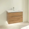 Villeroy & Boch Subway 3.0 Тумба под раковину, с подсветкой, 2 выдвижных ящика, 772 x 576 x 478 mm, Oak Kansas C574L0RH