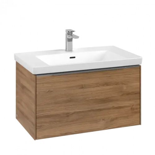 Villeroy & Boch Subway 3.0 Тумба под раковину, с подсветкой, 1 выдвижной ящик, 772 x 429 x 478 mm, Oak Kansas C573L0RH