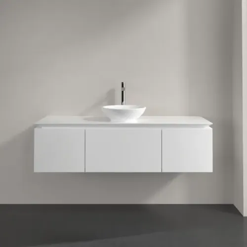 Villeroy & Boch Legato Тумба под раковину, 3 выдвижных ящика, 1400 x 380 x 500 mm, Glossy White / Glossy White B58500DH