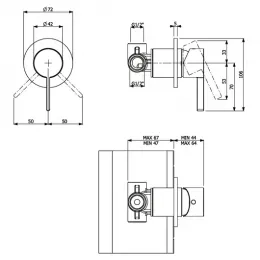 Смеситель Villeroy & Boch Dawn TVS106002000K5 для душа, черный матовый TVS106002000K5