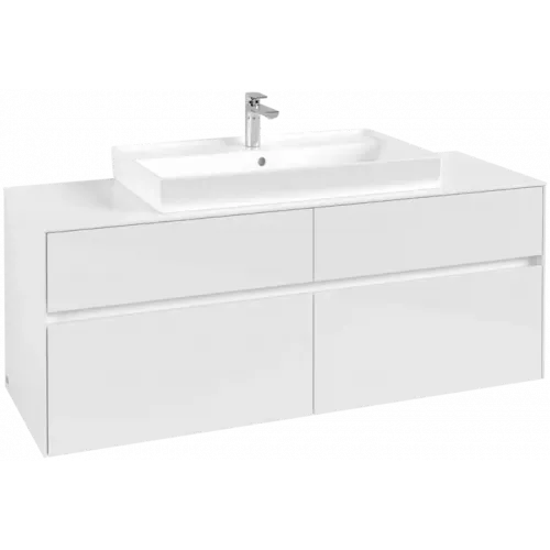 Villeroy & Boch Collaro Тумба под раковину, 4 выдвижных ящика, 1400 x 548 x 500 mm, Glossy White / Glossy White C08800DH