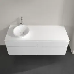Villeroy & Boch Legato Тумба под раковину, 4 выдвижных ящика, 1400 x 550 x 500 mm, Glossy White / Glossy White B58800DH