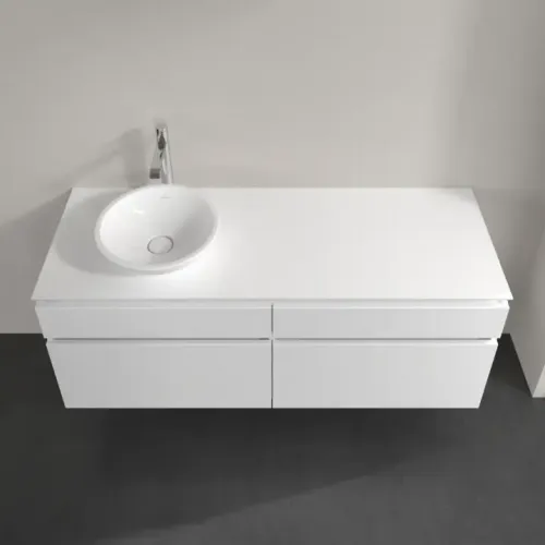 Villeroy & Boch Legato Тумба под раковину, 4 выдвижных ящика, 1400 x 550 x 500 mm, Glossy White / Glossy White B58800DH