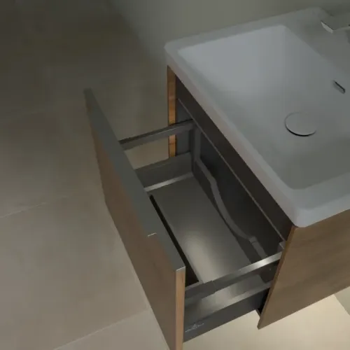 Villeroy & Boch Subway 3.0 Тумба под раковину, с подсветкой, 1 выдвижной ящик, 523 x 429 x 448 mm, Oak Kansas C579L0RH