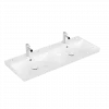 Villeroy & Boch Avento Двойная раковина для установки на тумбу, 1200 x 470 x 160 mm, Альпийский белый, с переливом 4A23CK01