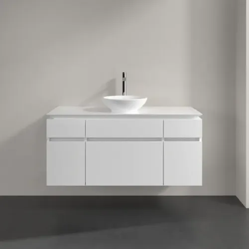 Villeroy & Boch Legato Тумба под раковину, 5 выдвижных ящиков, 1200 x 550 x 500 mm, Glossy White / Glossy White B57800DH