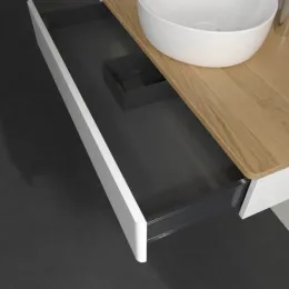 Villeroy & Boch Antao Тумба под раковину, с подсветкой, 1 выдвижной ящик, 1000 x 190 x 500 mm, лицевая поверхность без текстурированной отделки, Glossy White Lacquer / Honey Oak L09051GF