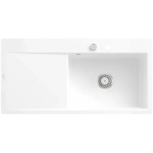 Villeroy & Boch Subway Style 60 Flat Мойка, включая Комплект слива с эксцентриком, выкл Керамика, 980 x 490 mm, Альпийский белый CeramicPlus 33612FR1
