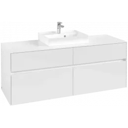 Villeroy & Boch Collaro Тумба под раковину, 4 выдвижных ящика, 1400 x 548 x 500 mm, Glossy White / Glossy White C07300DH