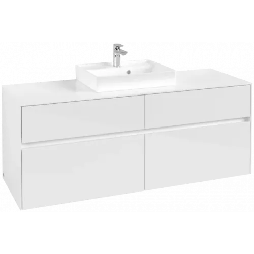 Villeroy & Boch Collaro Тумба под раковину, 4 выдвижных ящика, 1400 x 548 x 500 mm, Glossy White / Glossy White C07300DH