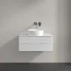 Villeroy & Boch Antao Тумба под раковину, 2 выдвижных ящика, 800 x 360 x 500 mm, лицевая поверхность без текстурированной отделки, Glossy White Lacquer / Glossy White Lacquer K19010GF