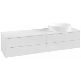 Villeroy & Boch Antao Тумба под раковину, 4 выдвижных ящика, 1600 x 360 x 500 mm, лицевая поверхность без текстурированной отделки, Glossy White Lacquer / Glossy White Lacquer K27010GF