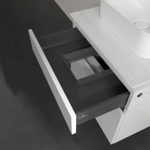 Villeroy & Boch Legato Тумба под раковину, с подсветкой, 2 выдвижных ящика, 600 x 550 x 500 mm, White Wood / White Wood B732L0E8