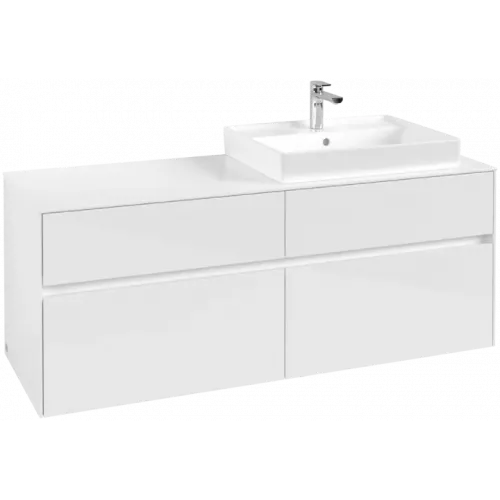 Villeroy & Boch Collaro Тумба под раковину, 4 выдвижных ящика, 1400 x 548 x 500 mm, Glossy White / Glossy White C08600DH