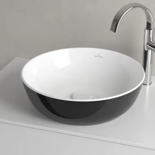 Villeroy & Boch Artis Раковина для установки на столешницу, 430 x 430 x 130 mm, Coal Black (коул блэк), без перелива, нешлифованный, 417943BCT8