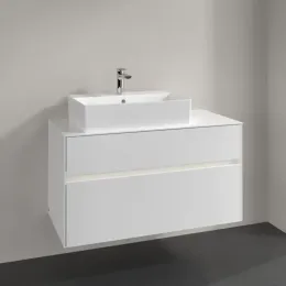 Villeroy & Boch Collaro Тумба под раковину, с подсветкой, 2 выдвижных ящика, 1000 x 548 x 500 mm, Glossy White / Glossy White C126B0DH