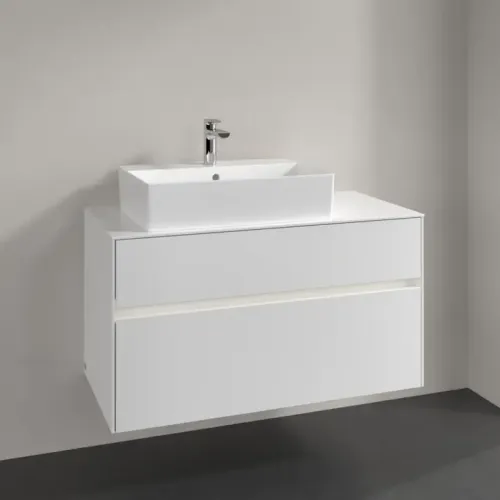 Villeroy & Boch Collaro Тумба под раковину, с подсветкой, 2 выдвижных ящика, 1000 x 548 x 500 mm, Glossy White / Glossy White C126B0DH
