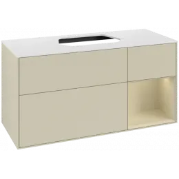 Villeroy & Boch Finion Тумба под раковину, с подсветкой, 3 выдвижных ящика, 1200 x 603 x 501 mm, Silk Grey Matt Lacquer / Silk Grey Matt Lacquer F421HJHJ