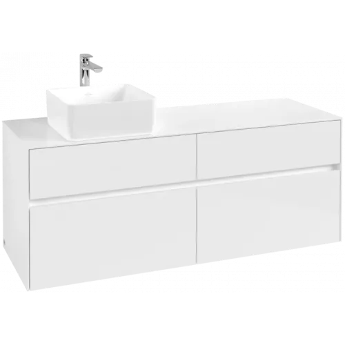 Villeroy & Boch Collaro Тумба под раковину, 4 выдвижных ящика, 1400 x 548 x 500 mm, Glossy White / Glossy White C04600DH