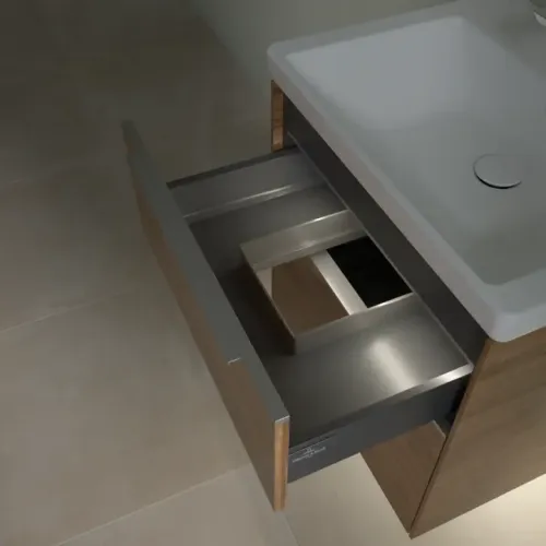 Villeroy & Boch Subway 3.0 Тумба под раковину, с подсветкой, 2 выдвижных ящика, 572 x 576 x 478 mm, Oak Kansas C578L0RH